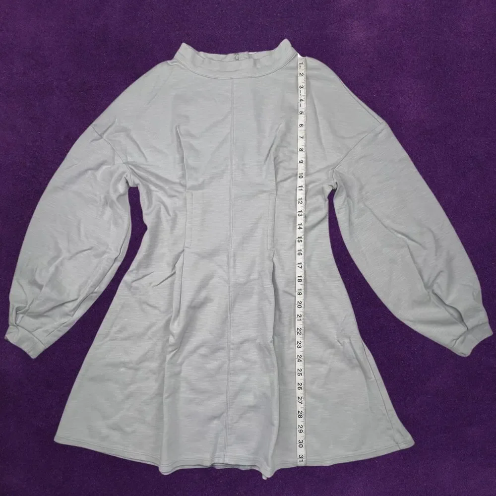 Free People Dress Womens Small Gray Long Sleeve Boho A Line Asymmetrical Grab - Picture 4 of 10